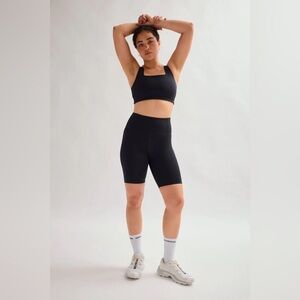 girlfriend collective high rise bike shorts, black - s